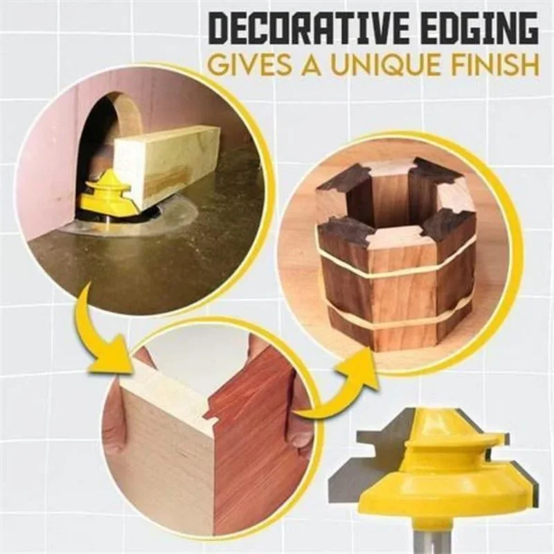 Ângulo direito Mortise e Tenon Cortador Splicer, 45 ° Miter Router Bit, 1/2 "Shank