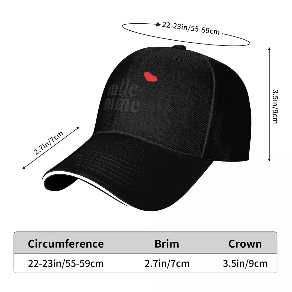 Bride personalized t shirt - Mademoiselle Madame - Wedding gift - Personalized future bride Baseball Cap