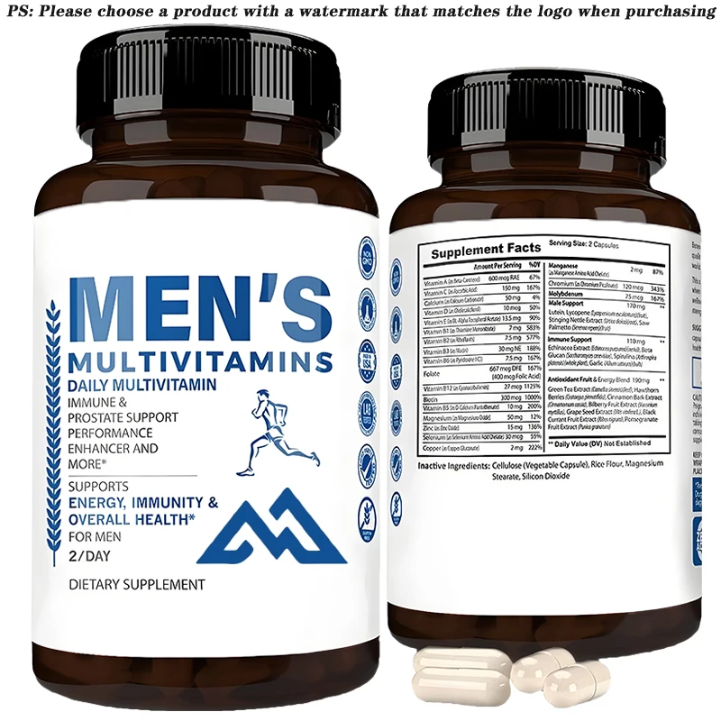 Men's multivitamin -  energy and overall health, biotin, magnesium, zinc, and antioxidants promote immune health, 60 capsules