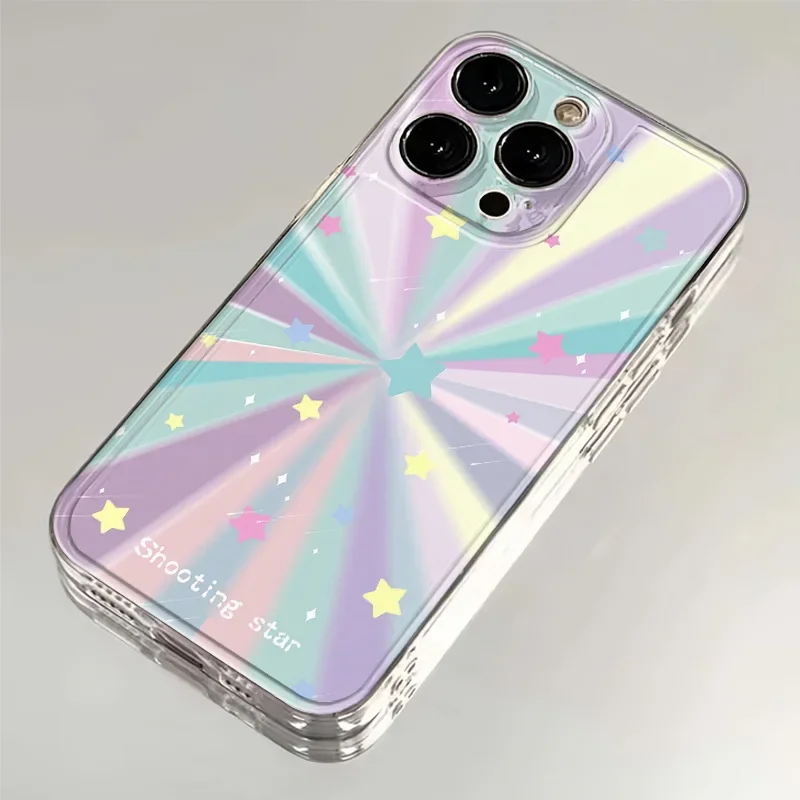Colorful light pattern Phone Case for iPhone 16 15 14 13 12 11 Pro Max X Xs Max XR 12 Mini Soft Clear Cover Transparent Fundas