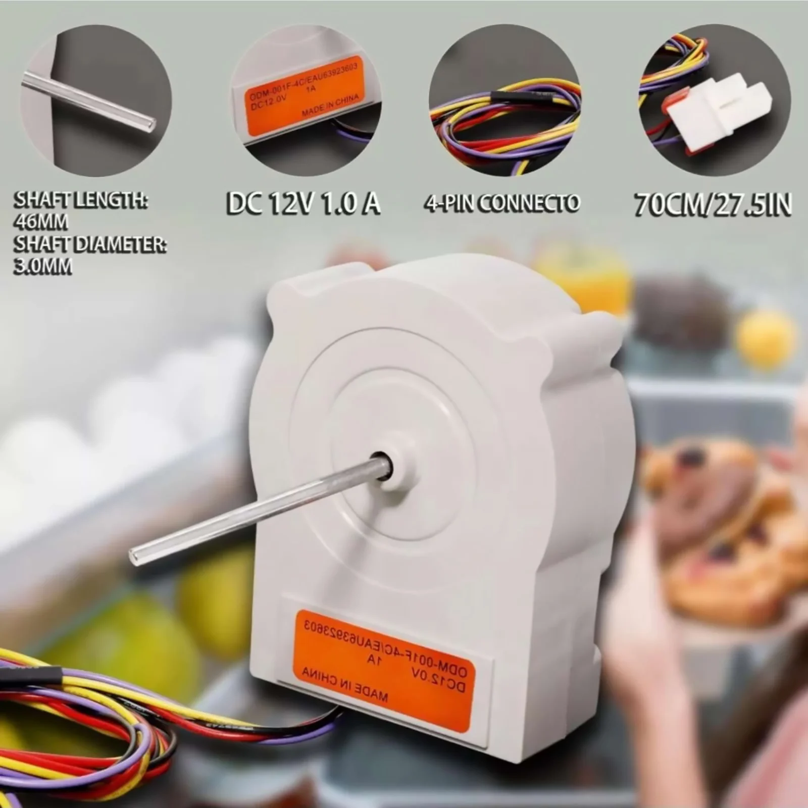 

1 шт. EAU63923603 для LG, двигатель вентилятора испарителя холодильника для Kenmore, аксессуары для холодильника LFCC22426S/00 EAP12383671, замена