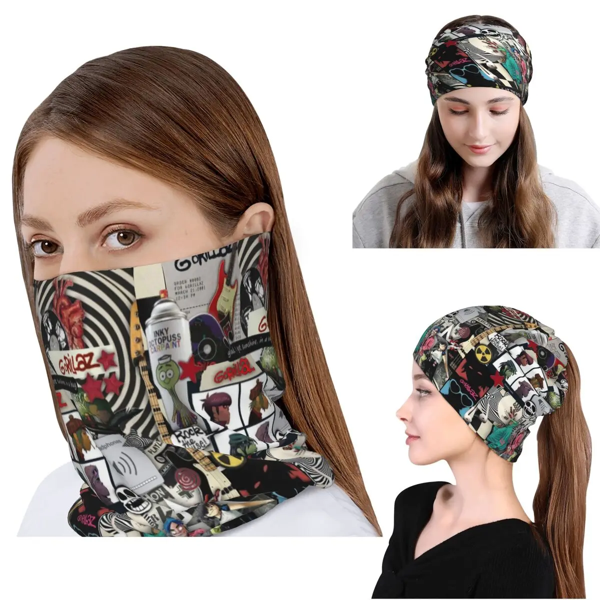 

Бандана-шарф Band Gorillaz, многофункциональная балаклава, шапка-бини для мужчин, женщин и взрослых, зимняя