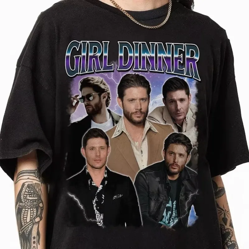 Camiseta Vintage Jensen Ackles Girl Dinner Movie, camiseta informal Unisex de nuevo estilo para las cuatro estaciones