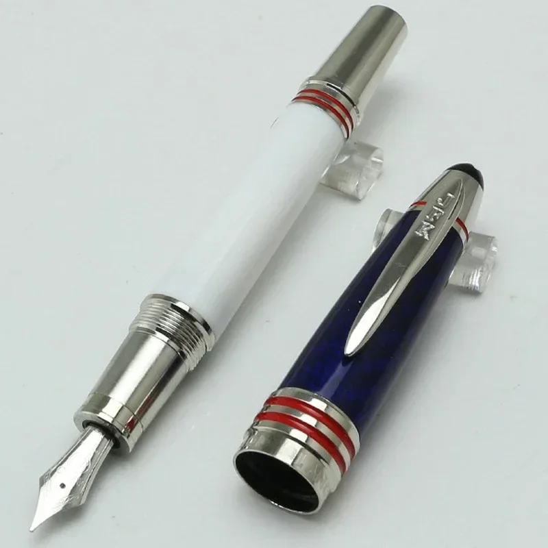 أعلى جودة كلاسيك MB جون إف كينيدي ألياف الكربون رولربال قلم حبر جاف الأزرق قلم حبر الكتابة القرطاسية JFK كليب