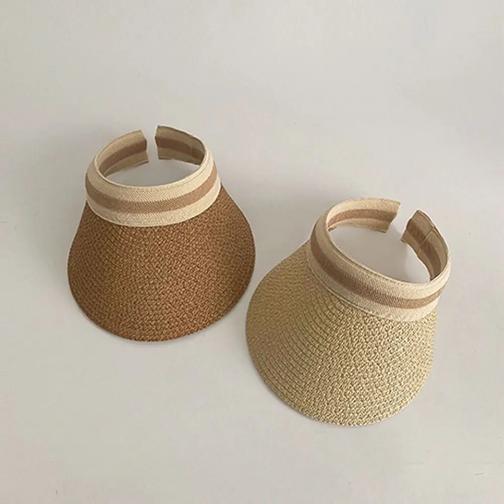 

Travel Straw Braid Children Sun Caps Breathable Big Brim Summer Straw Hat Sunscreen Visor Hat Kids Baby
