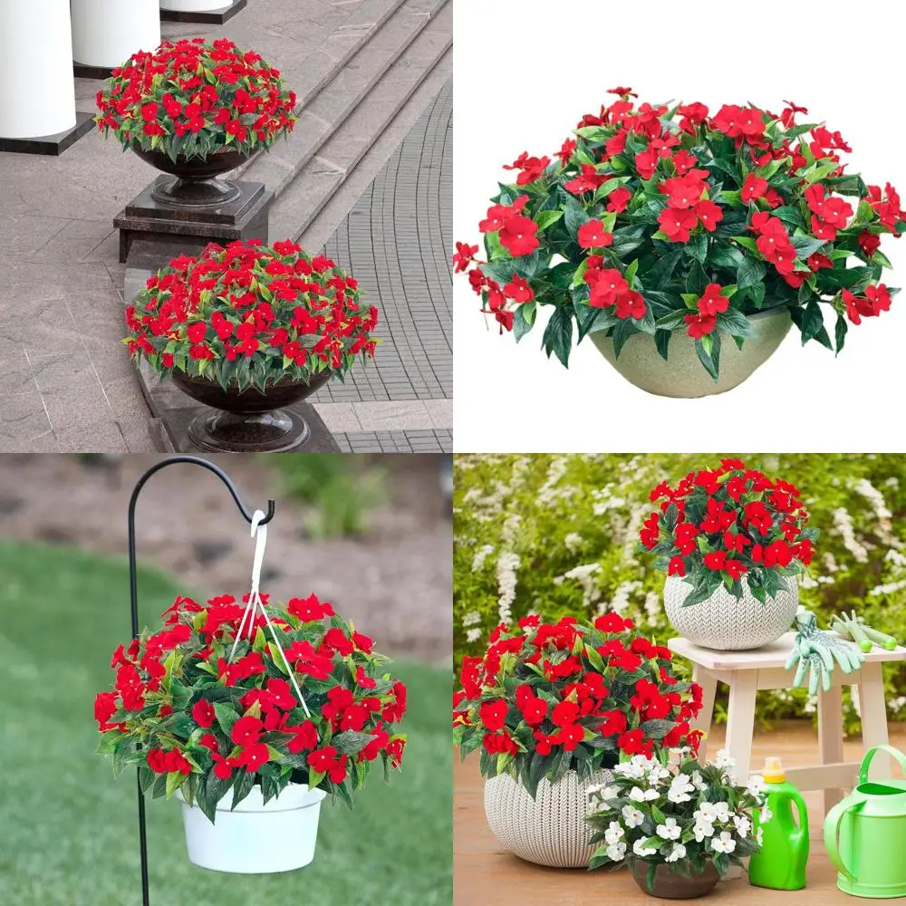 

Букет из 8 искусственных красных весенних цветов для декора внутри и снаружи помещений