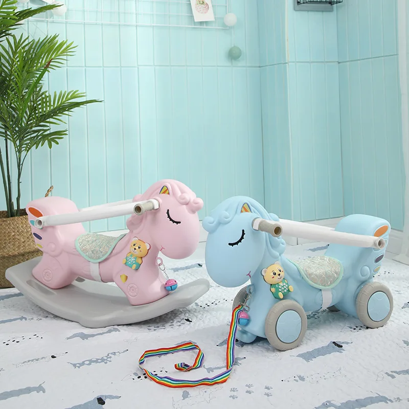 2 In 1 Rocking Horse Balance Bike Multifunctional Kids Toy Infant 1-6 Years Old Dual Purpose Indoor Rideable Children's Day Gift