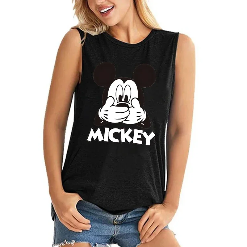 High Street Tank Top Mickey Tee Shirt Vest Minnie Mouse T-shirt Women T Shirt Female Clothes Kawaii Disney Tshirt