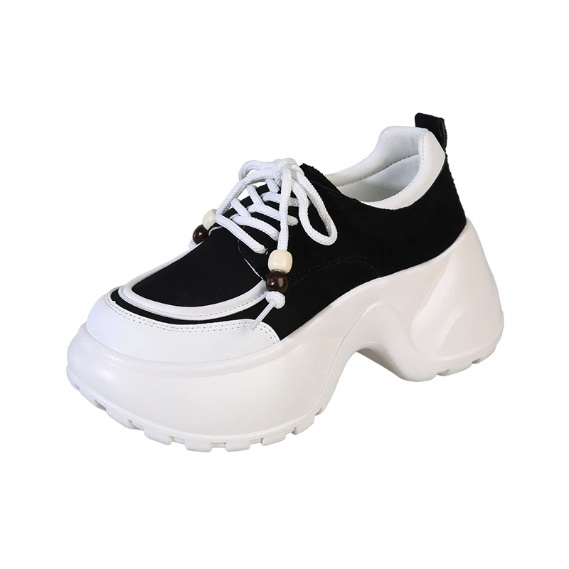 

Fashion String Bead Women Shoes Thick Soles Heighten Chunky Sneakers Autumn Outdoor Platform Shoes Breathable Casual Trainers