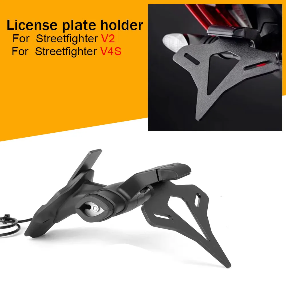 

Motorcycle Rear Short Tail Stock License Plate Holder Tailstock Frame Bracket For Ducati Streetfighter V2 2022- & V4 S V4S 2024