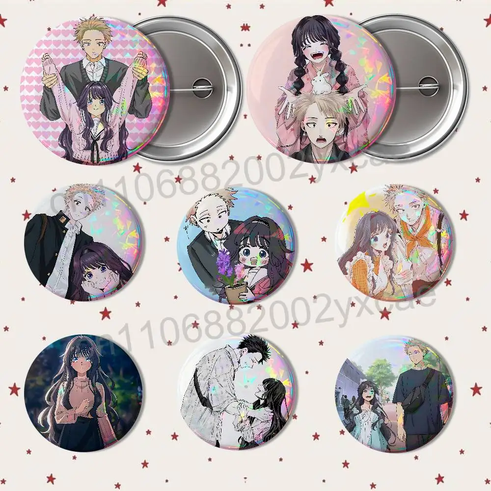 Fragrant Flower Blooms with Dignity Badges Badges On Backpack Jacket Cartoon Round Brooches  Acrylic Button Pins Collection