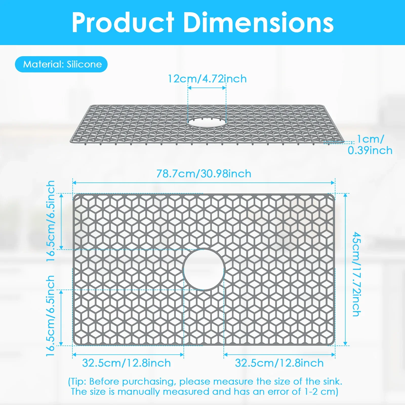 Multifunctional Silicone Sink Mat Insulation Pad Kitchen Drainer Bottom Protection Anti-scratch Slip Anti-splash Filter Mesh
