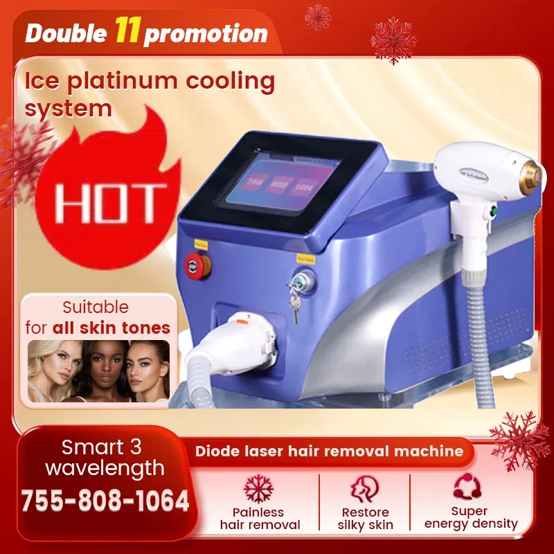 

Professional 808nm Diode Laser 3000w High Power 755nm 808nm 1064nmLaser Painless Freezing Point Eepilation Remove Body Hair CE