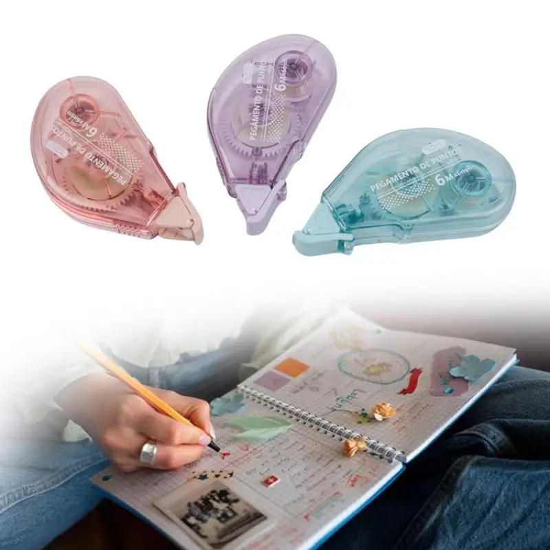 6PCS Băng dính có thể định vị lại Runner 6MMX6M Con lăn kết dính cho thẻ lưu trữ thủ công Làm cho con lăn dính rõ ràng 896C