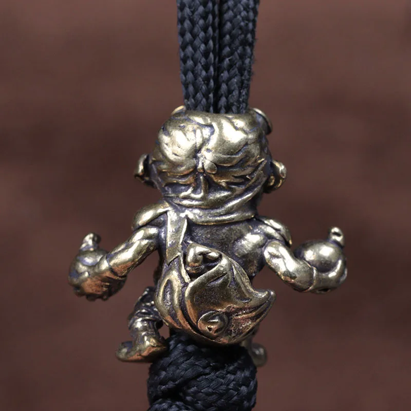 Alliance Gnome Smoking Soldier Engineer Brass Knife Beads DIY Paracord Woven Lanyard Keychain Pendants EDC Tool Accessories