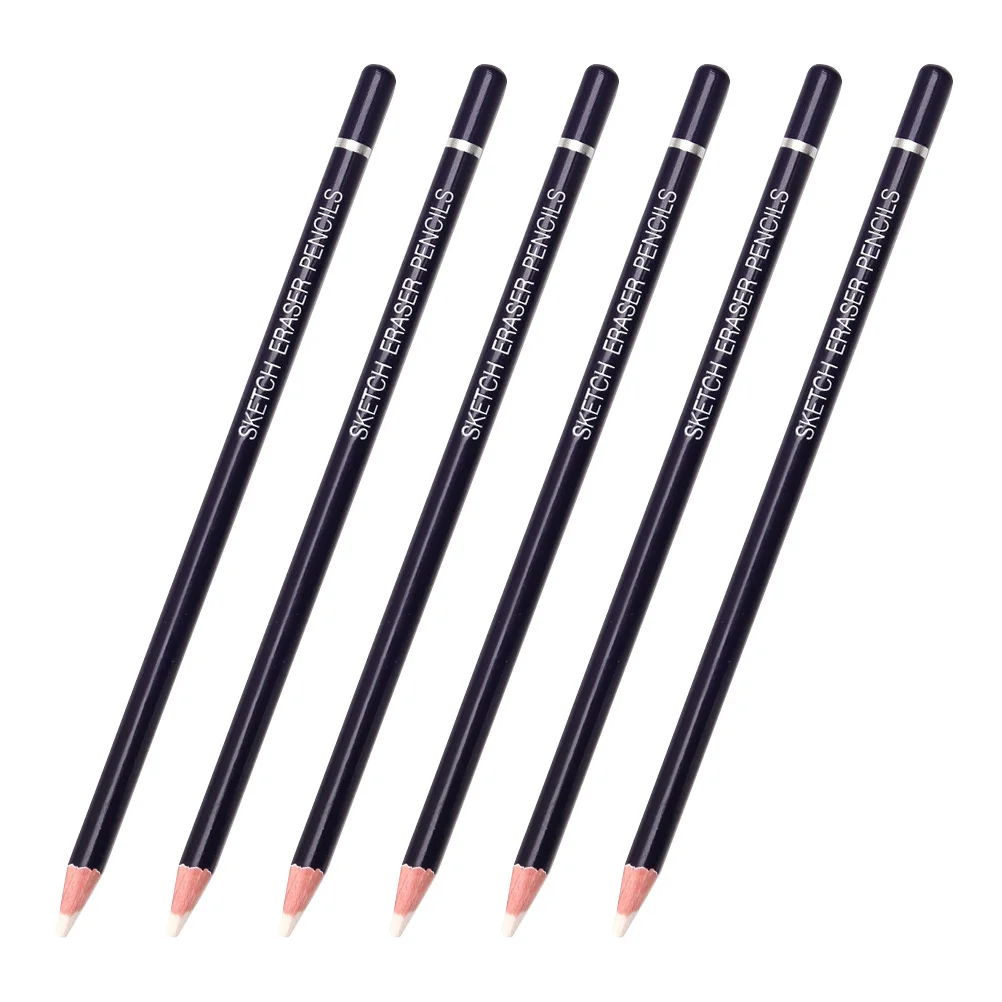 6 Pcs Sketch Pencil Student Supplies Eraser White Board Wooden Rubber Type Child Whiteboard
