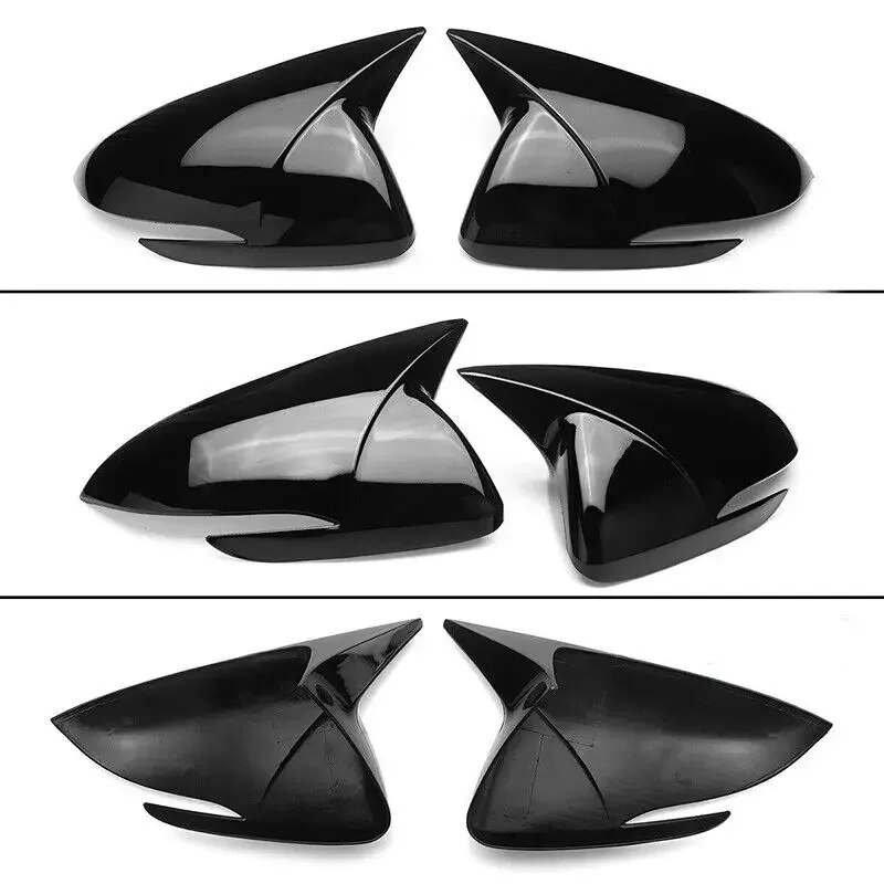 Rear View Mirror Cover For Hyundai Accent Solaris I30 2017-2022 OX Horn Rearview Car Caps Shell Trim Carbon Fiber Look Exterior