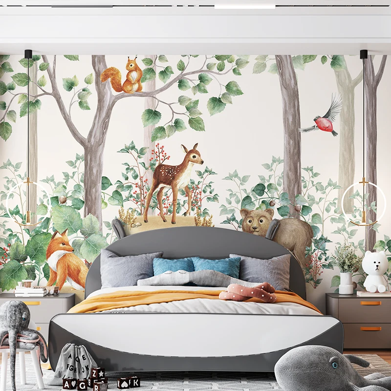 Zeeko Forest Animal 3D Customized Mural Peel And Stick Furniture Large Mural Ornamentation Waterproof Deer Kid Room Renovation