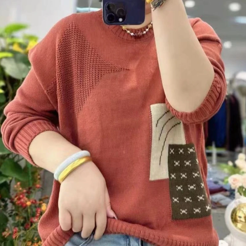 

Women's Knitwear Long Sleve Sweater Slimming Trendy Spring Autumn Winter New Korean Loose Top E11521