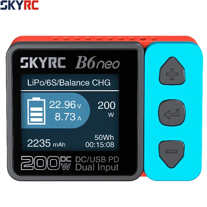 

SkyRC B6 Neo Smart Charger 200w DC Charger With DC/PD Dual input 10A Charge Current Digital Power Supply