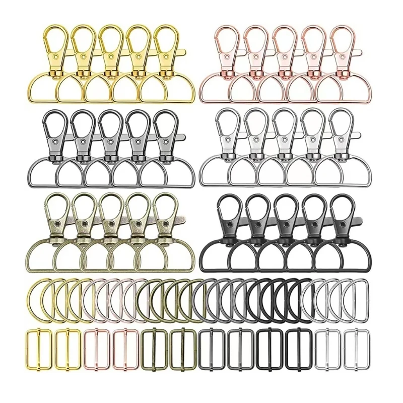 M2EA Functional Keychain with Spring Hook Carabiners Keychain Making Supply Alloy Lobster Keyring for Bag Purse Decoration