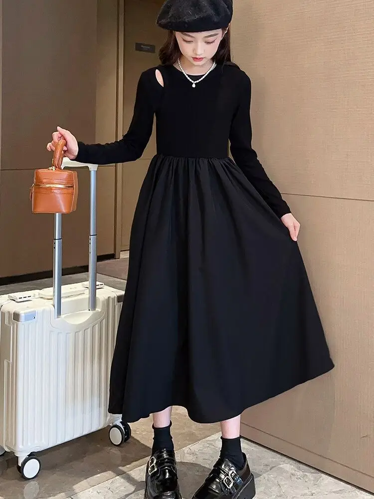 فستان الأميرة الجديد لخريف فرنسي عتيق لعام 2025 للفتيات المراهقات طويل متماسك بطبقات توتو للأطفال 4 8 10 12 14 سنة كوريا #4