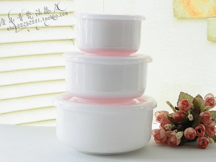 

Three-piece Set, Plain White Bone China Thermal Lunch Box, Box Microwave Save, Container for Kids