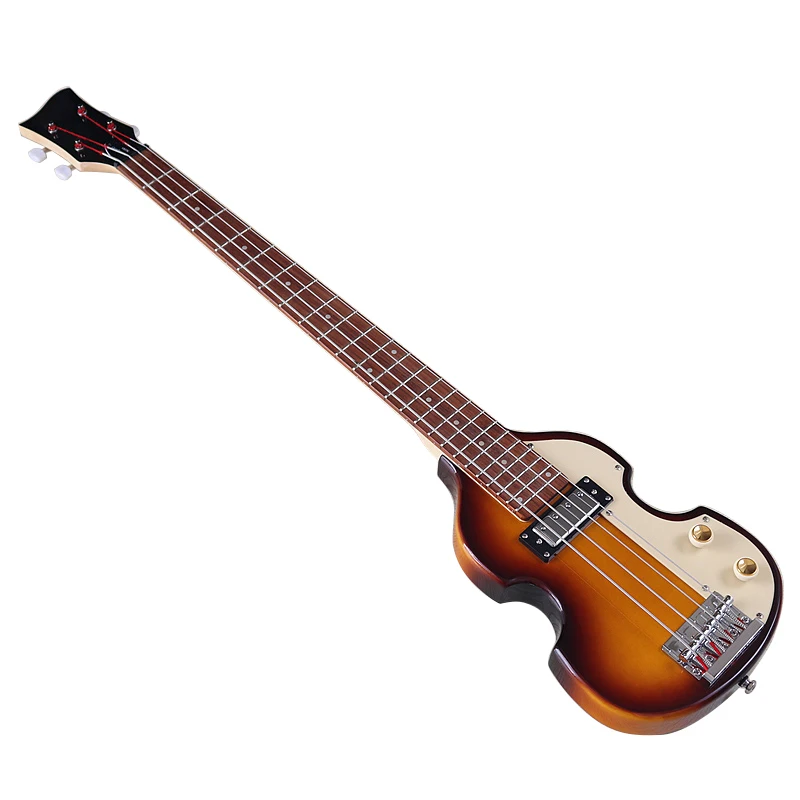 High Grade 4 String Electric Bass Guitar Violin Body Solid Basswood Body 39 Inch Bass Guitar Sunburst Color