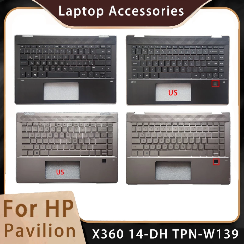 

Новинка для HP Pavilion X360 14-DH TPN-W139; Сменные аксессуары для ноутбуков США/двуязычная клавиатура с логотипом