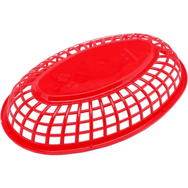 6/12/24Pcs Fast Food Baskets, Plastic Serving Tray for Deli Chicken Burgers Sandwiches Fries - Foodservice / Restaurant Supplies