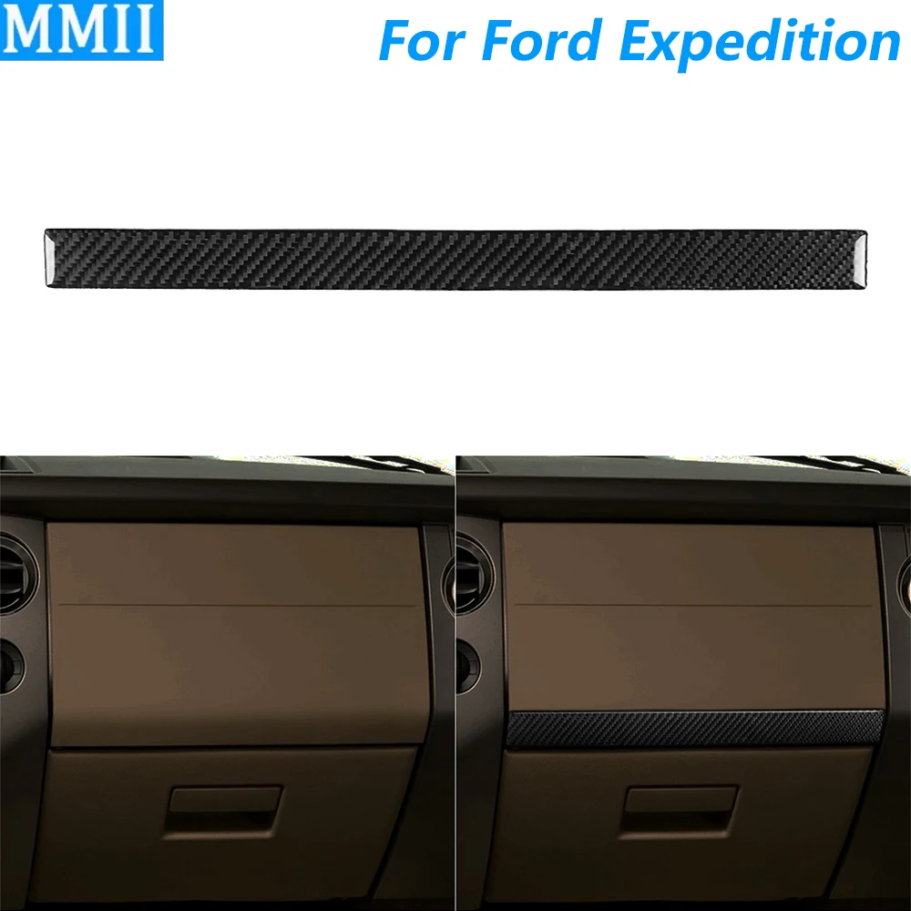 

For Ford Expedition 2007-2014 Carbon Fiber Co-pilot Dashboard Storage Panel Decorative Strips Car Accessories Decoration Sticker