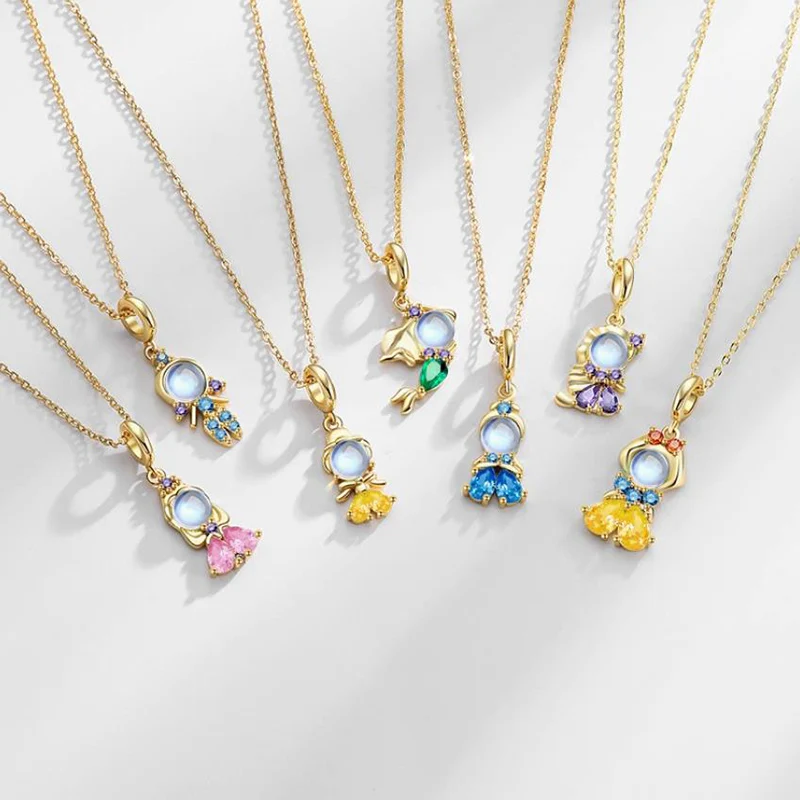 

Европейское и американское темпераментное ожерелье сказочной принцессы, модные милые красочные ожерелья русалки с цирконом