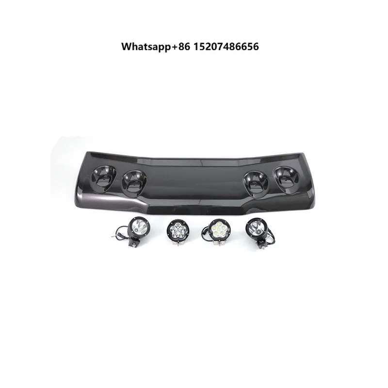 Off Road Style Dry Carbon Fiber Front Roof Spoiler With LED Lights for  G-Class W464 G63 G500 2019-2024