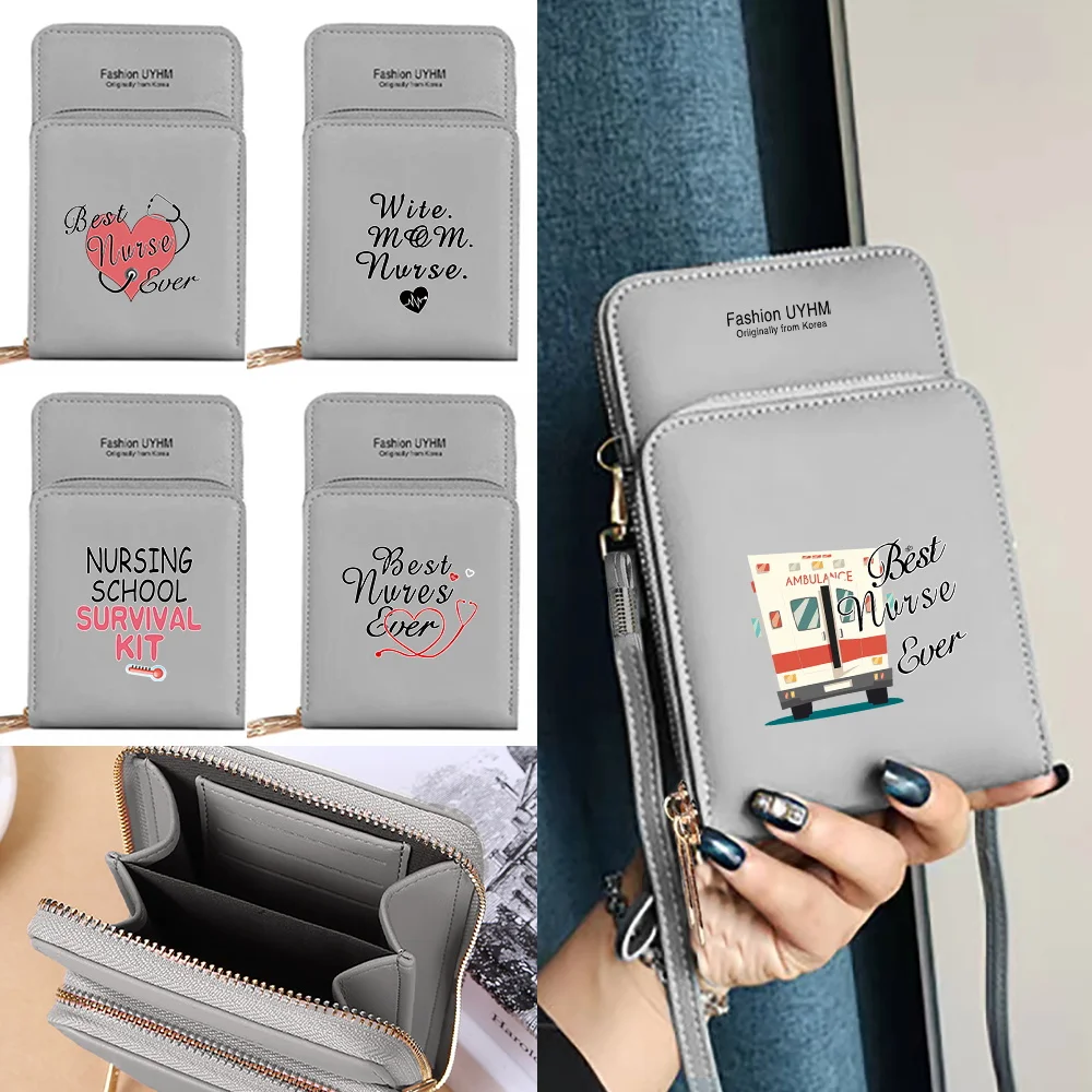 Sleek Lightweight Phone Bags Nurse Printing with Dual Zipper Pockets and Slim Design Storage and Quick Access to Your Phone New