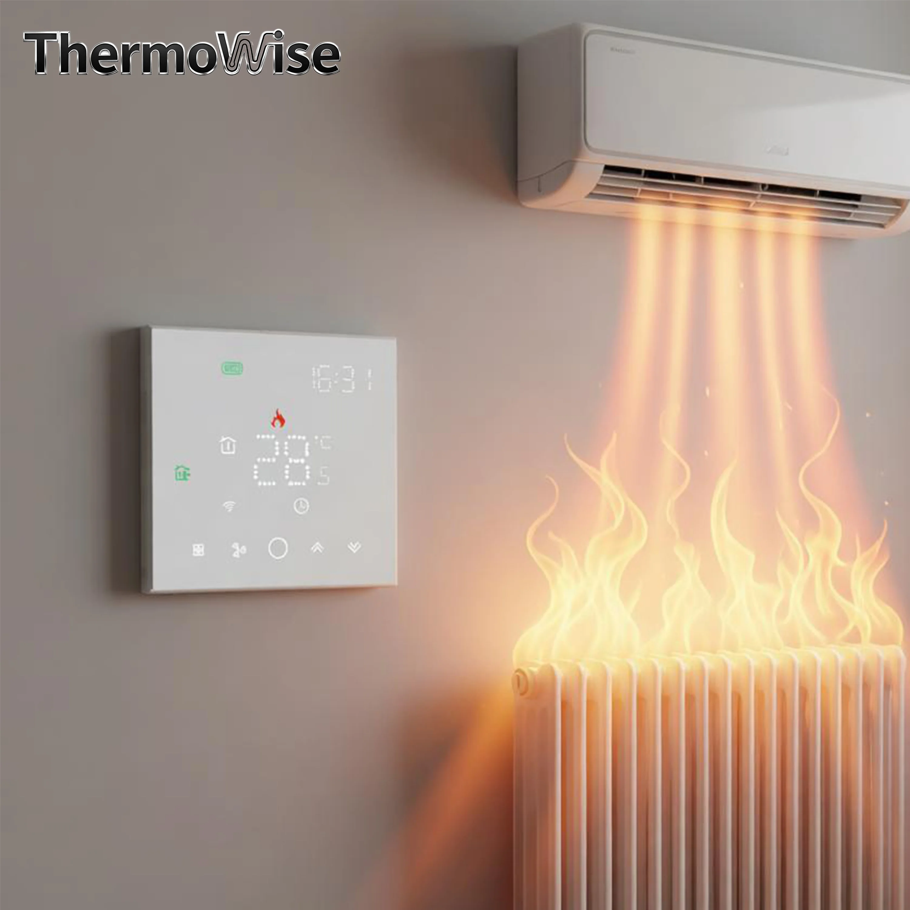 MultiFunctional Cool Heat WIFI Thermostat For Two levels Thermal Progressive Floor Valve Assisted Adjustment Room Temperature
