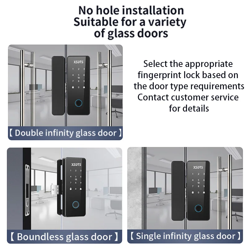 TT-lock Smart Door Lock Fingerprint  Remote Control Card Digital Code Electronic Glass Door Lock
