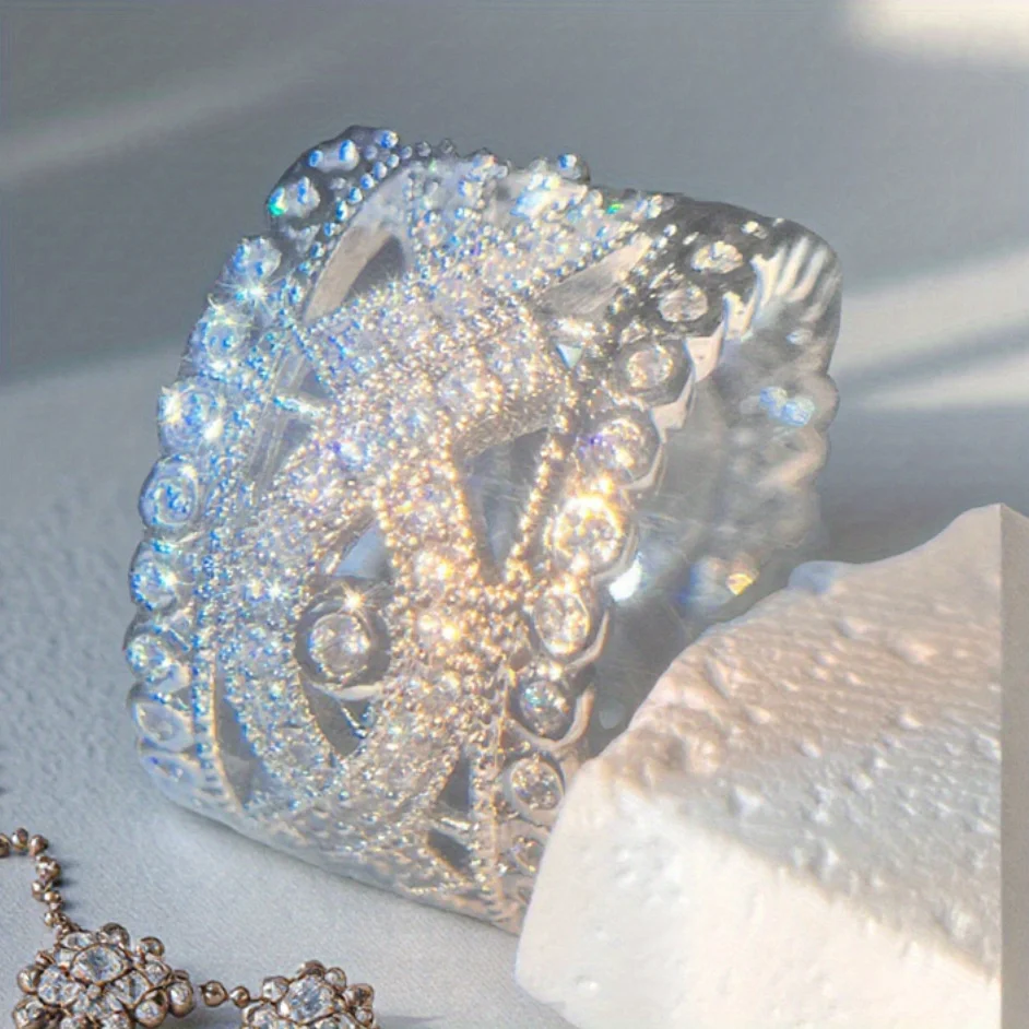 1Pc Casual Shiny Bohemian Wide Face Devil's Eye Cubic Zirconia Ring Men's Women's Ring Jewelry Accessories Ring Birthday Gift Valentine's Day Father's Day Mother's Day Gift Everyday Jewelry Good and Cheap Gift for The Girl