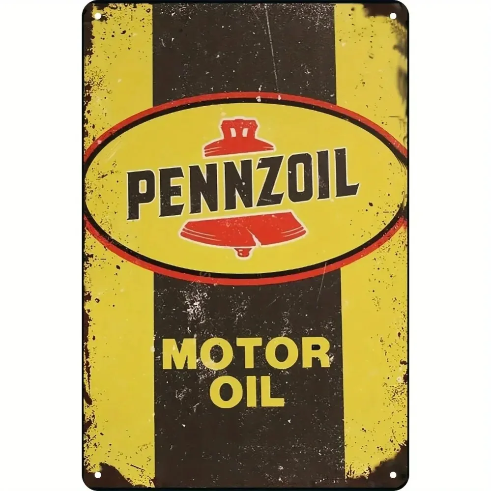 GarageGlam Pennzoil Vintage Tin Sign – Metal Wall Art | Perfect for Man Cave Aesthetics & Room Decor