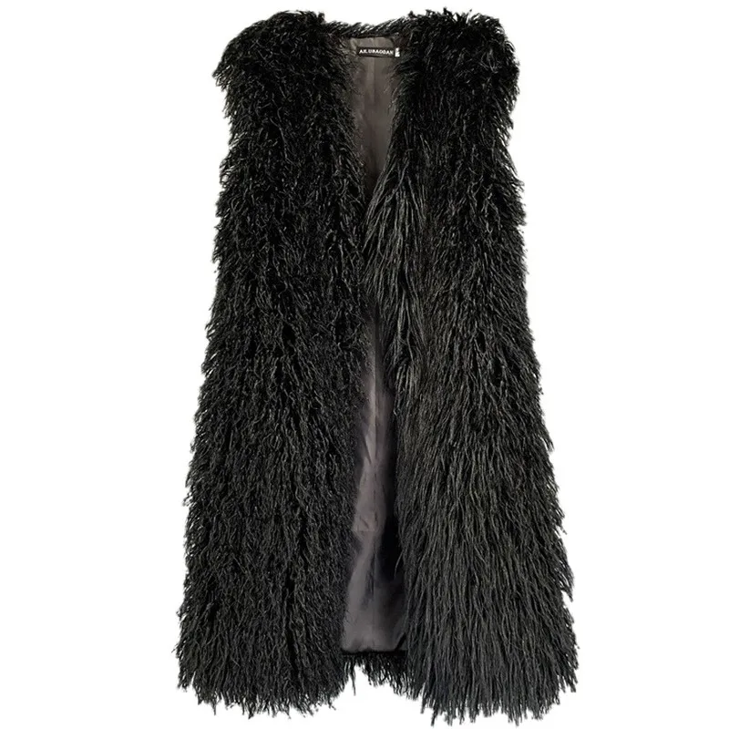 Women's Clothing Winter Long Version Imitation Sheep Wool Fur Waistcoat Warm Vest Waistcoat Comfortable Fashionable Luxurious