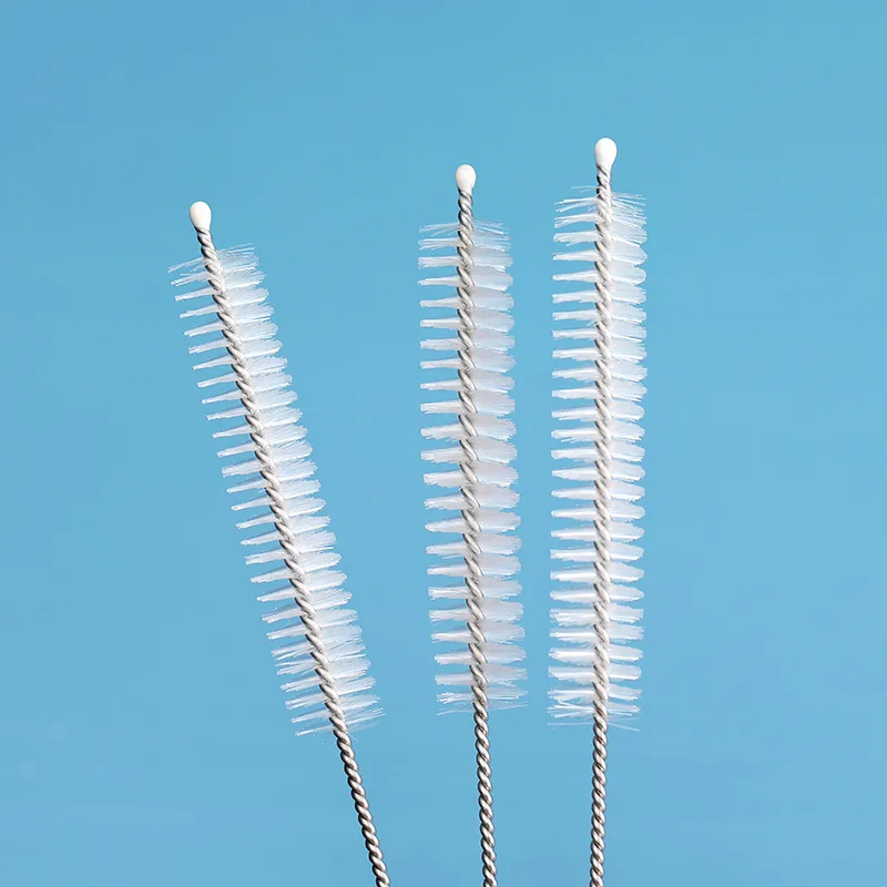 Simple Drinking Straw Cleaning Brush Kit Straw Tube Pipe Cleaner Nylon Stainless Steel Long Handle Cleaning Brushes For Straws