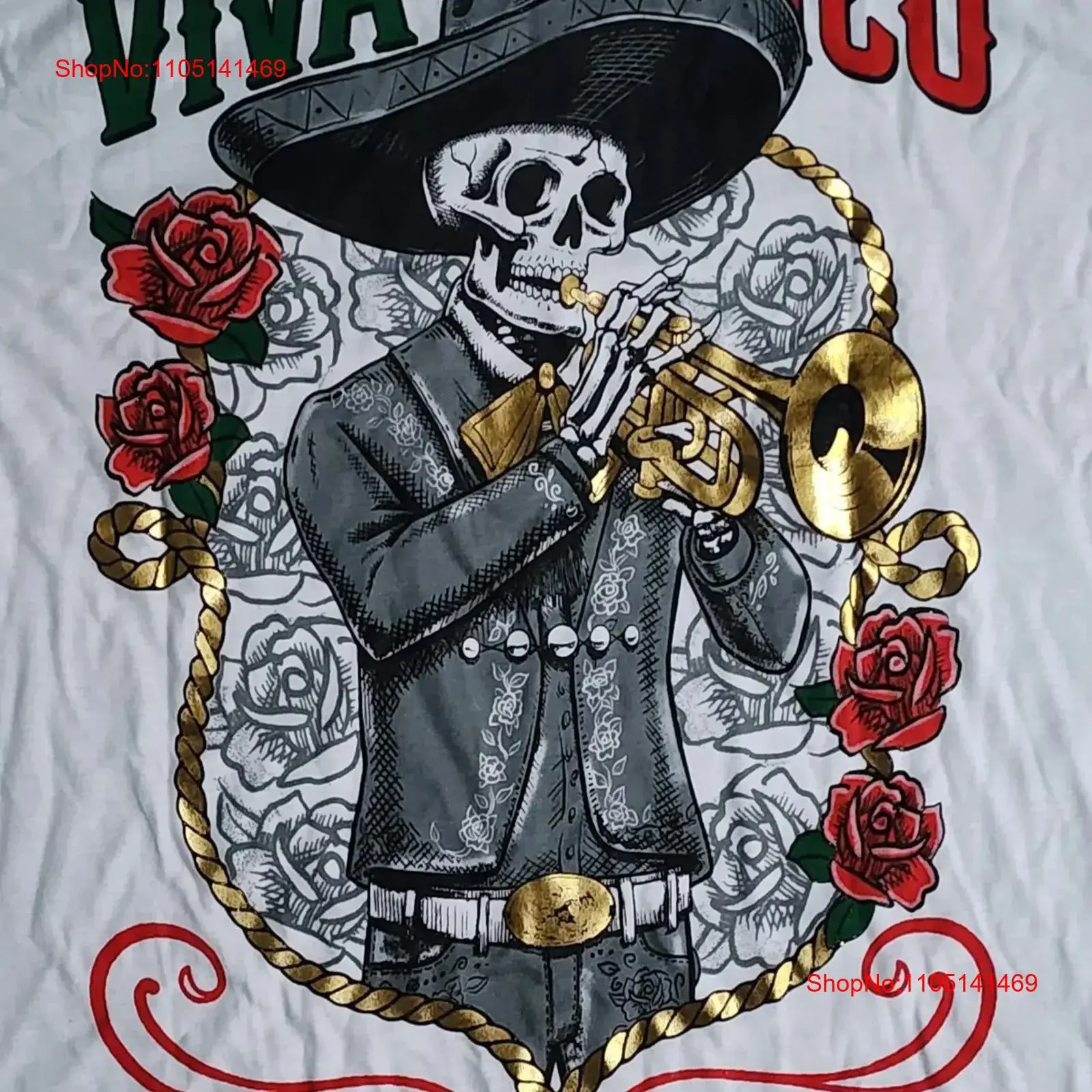 Camiseta Eighty Eight Sz XL Viva México Esqueleto Mariachi Raza Chicano Orgullo vintage Lavado Estirado moda gráfica