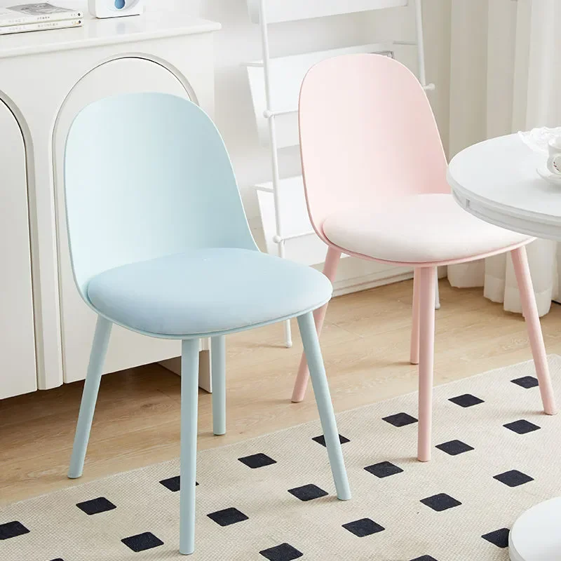 Home Dining Chairs Modern Simple Plastic Chairs Backrest Dining Chairs Light Luxury Makeup Chairs Stools Muebles Ins Furniture