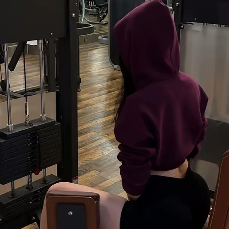 Spicy Girls Kapuzen-Sweatshirt, lang, Sve ort, für Damen, Winter, Faion, lässig, bequem, Polyester, Crew Ne