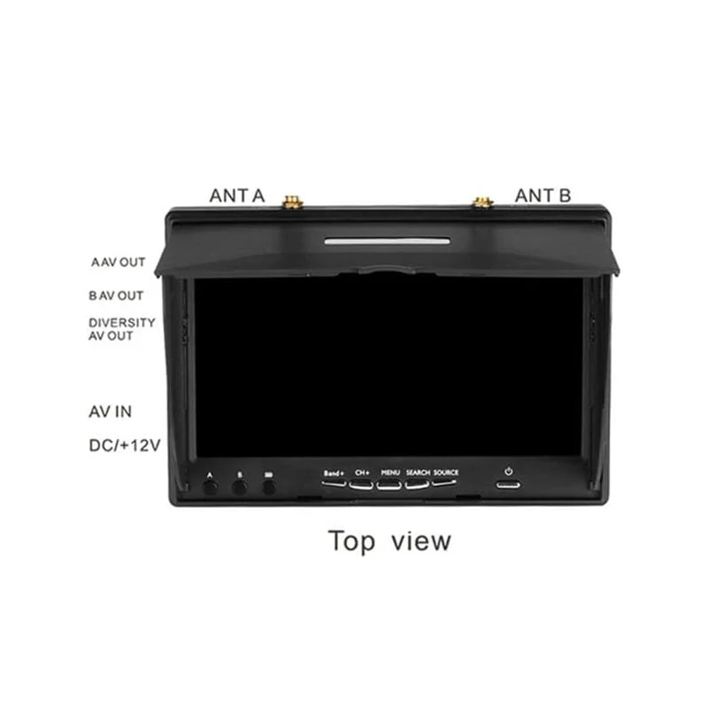 Receptor de monitor fpv de 7 polegadas, display lcd 5.8g 40ch, retroiluminação led, multicobre com bateria embutida, tela tft para drone