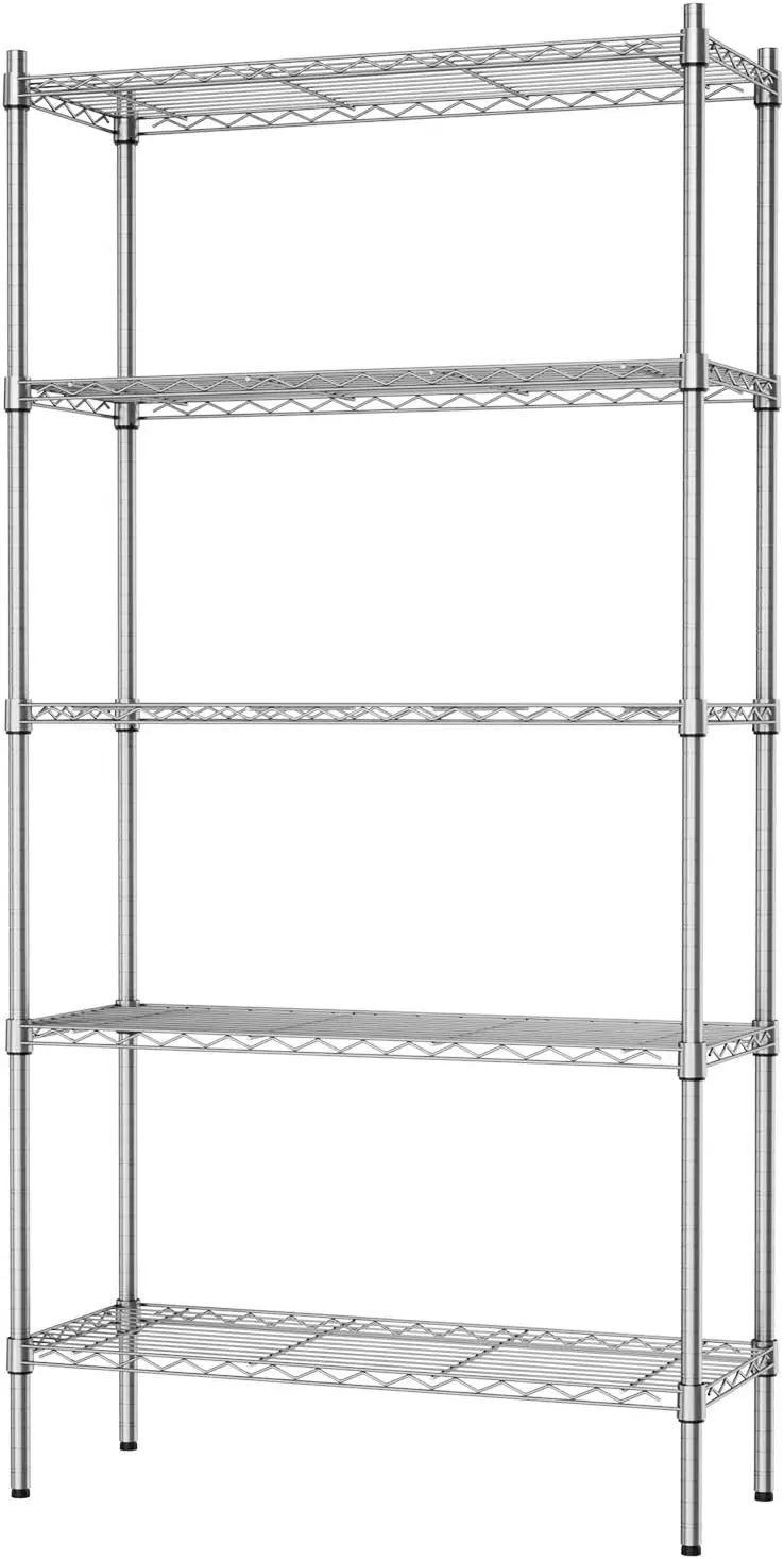 

5-Shelf Storage Shelves Heavy Duty 5 Tiers Standing Large Shelving Units Adjustable Metal Organizer Wire Rack, 14" x 36"