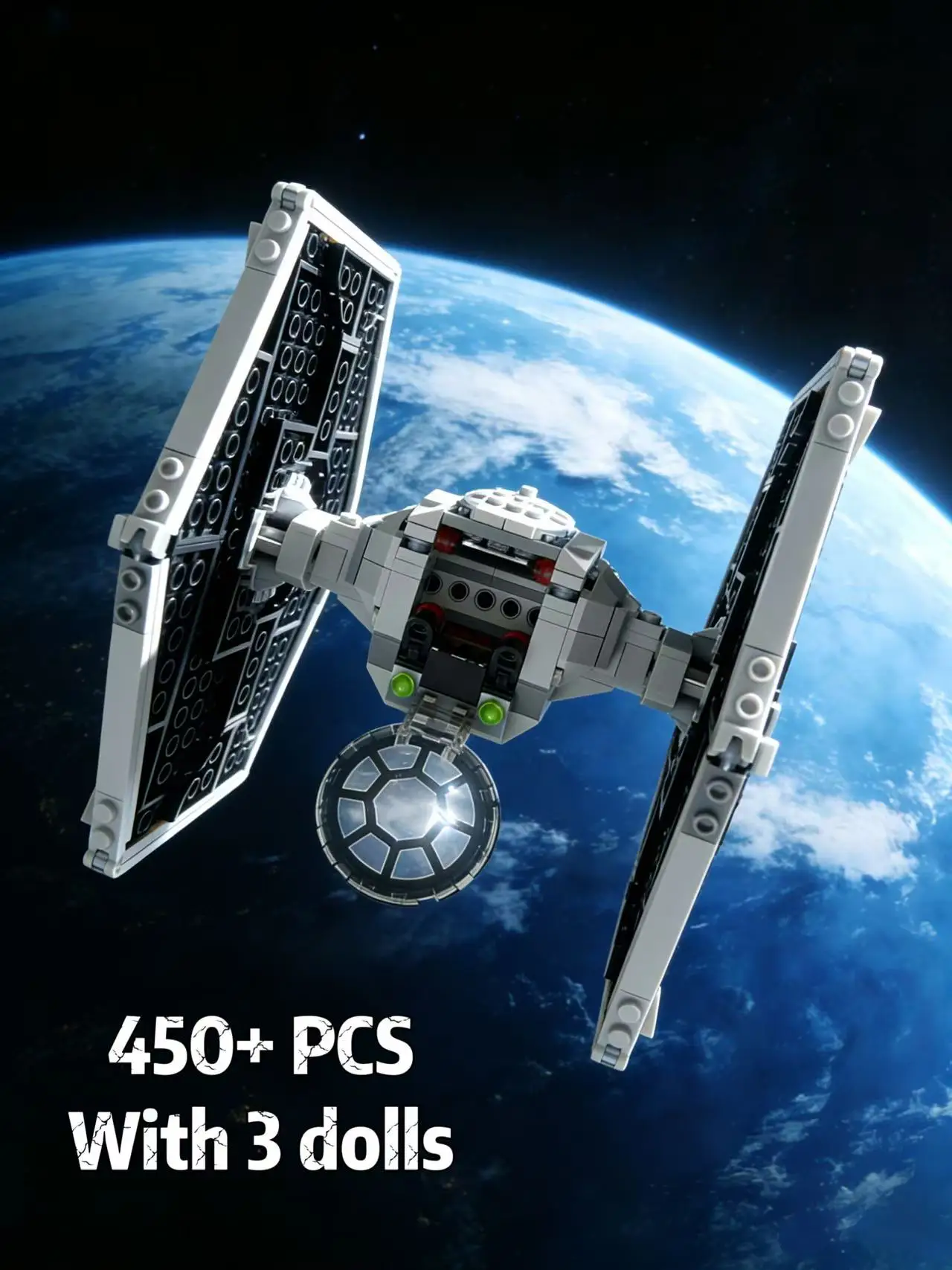 450PCS MOC Tie Fighter Stars Fighter Space Wars Figuren FIT Model Bouwstenen Bakstenen Kinderen Jongens Speelgoed Cadeau - afbeelding 2