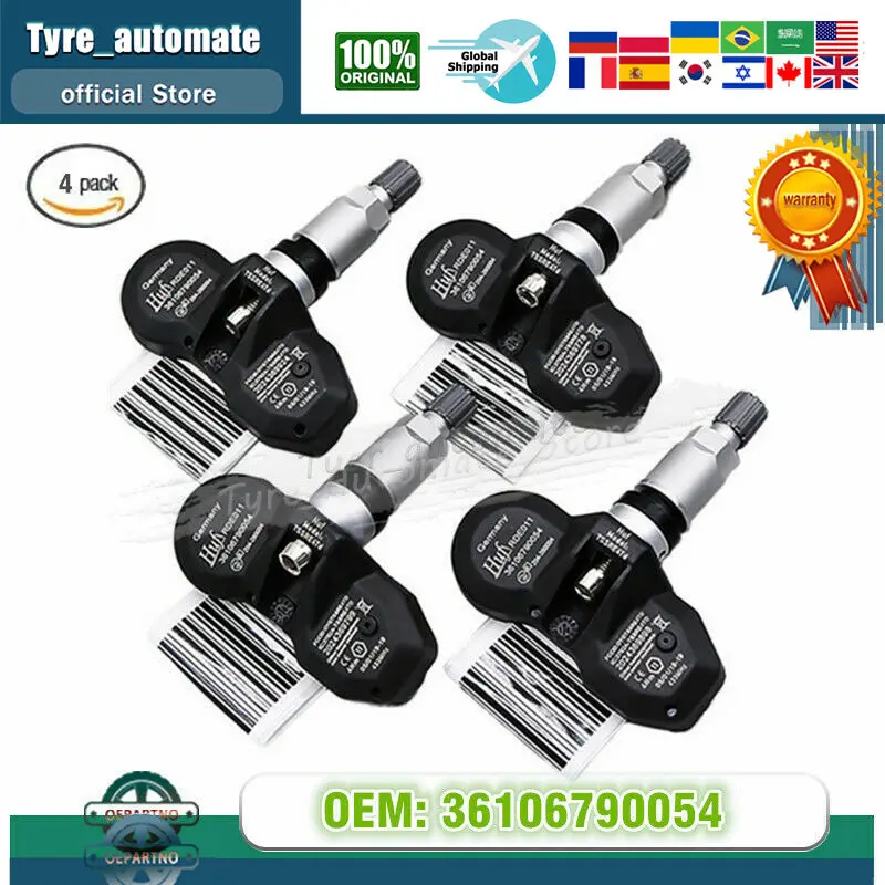 

Набор (4) 36106790054 датчика давления в шинах TPMS OE # для BMW Mini 433 МГц TS-BM03