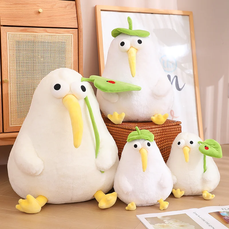 

Cute Kiwi Bird Plush Toy Stuffed White Kiwi Soft Doll with Leaf Kids 20cm 40cm 50cm Toys Christmas Birthday Gift