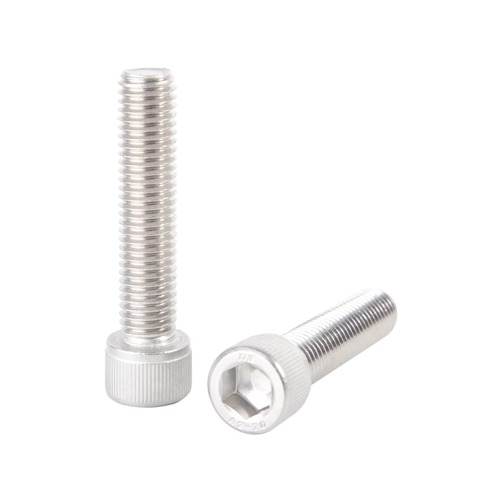 A2 DIN912 Hex Socket Cap Allen Head Bolt Screw 304 Stainless Steel Inner Hex Head Coarse Thread Bolt M3 M4 M5 M6 M8 M10