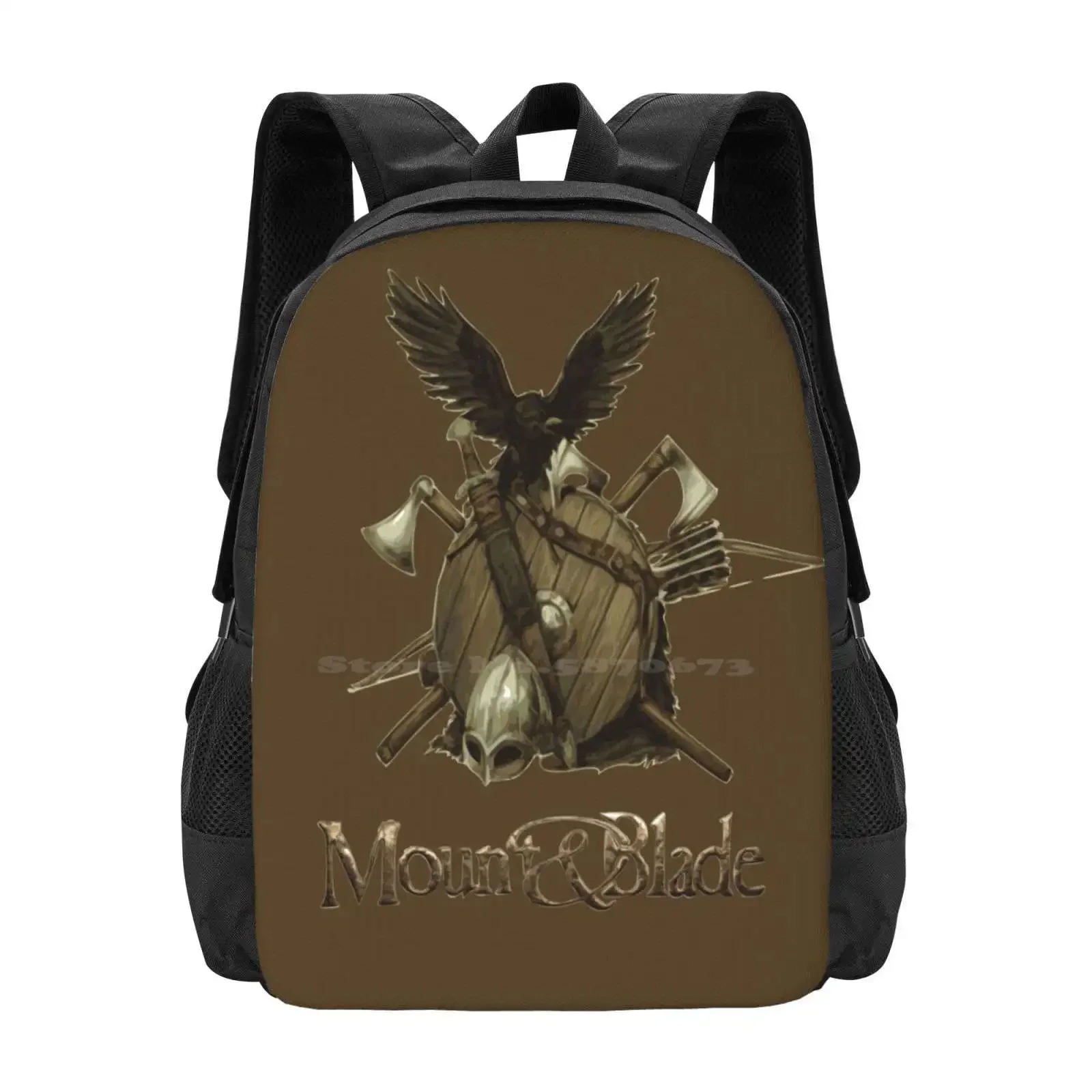 

Blade, Axe And Shield Hot Sale Schoolbag Backpack Fashion Bags Axe Crow Game Mount And Blade
